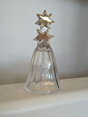 Mikasa Crystal Glass Golden Stars Bell 6" XE120/922 Made In Germany